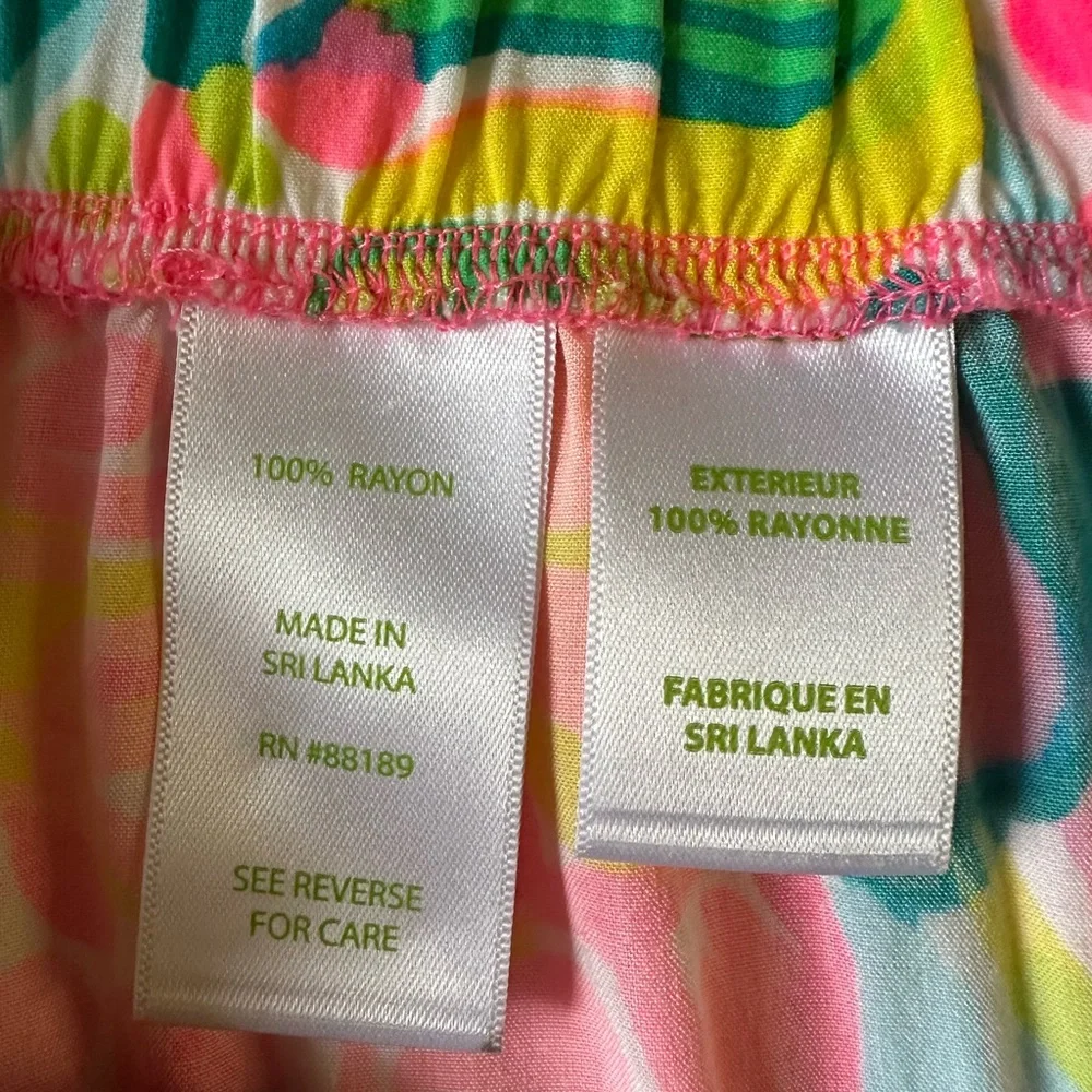 Lilly Pulitzer Kya Ruffle Shorts Women’s Pink and Blue Sz XS‎ Elastic Waist